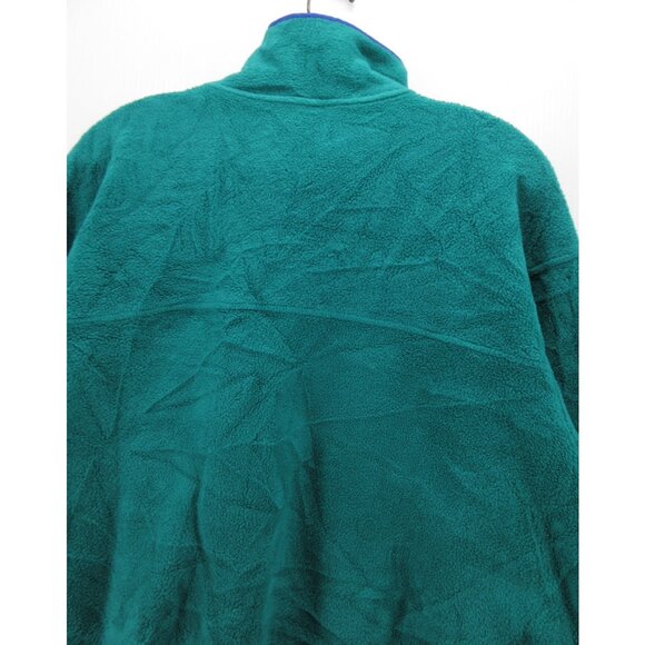 VINTAGE LL Bean Jacket XL Teal Fleece 90s Hiking Full Zip Coat - Picture 10 of 13